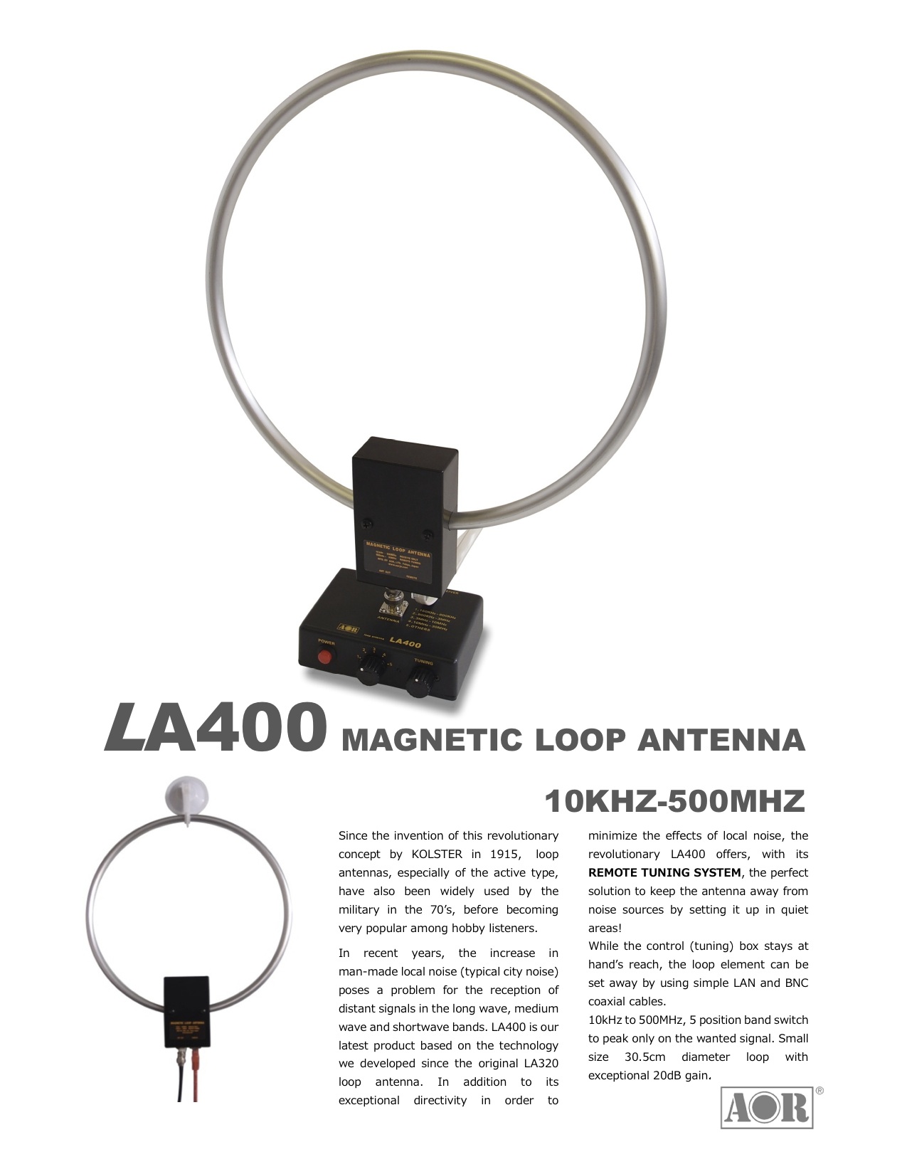 LA400 | ANTENNAS | AOR,LTD. Authority On Radio Communications